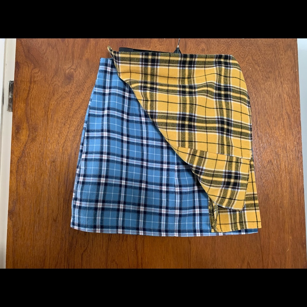 Set of 2 Plaid tartan mini skirts